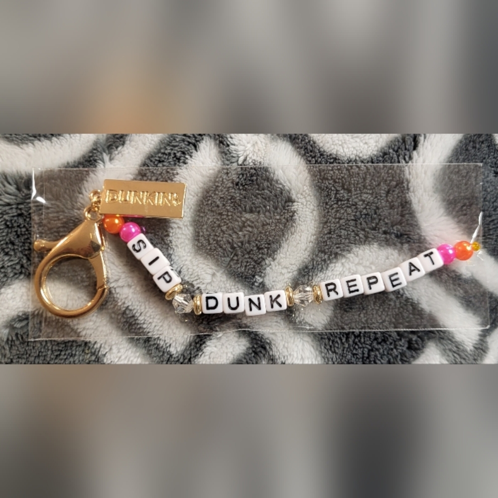 New Packaged Limited Ed. DUNKIN' Brighton Beaded Friendship Bracelet Keychain